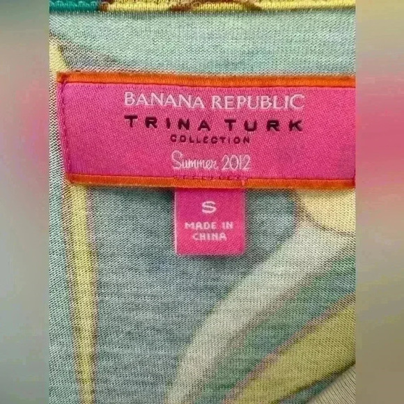 Trina Turk Collection Small Blue Green Floral Cowl Neck Sleeveless
Dress‎ EUC - Picture 6 of 8